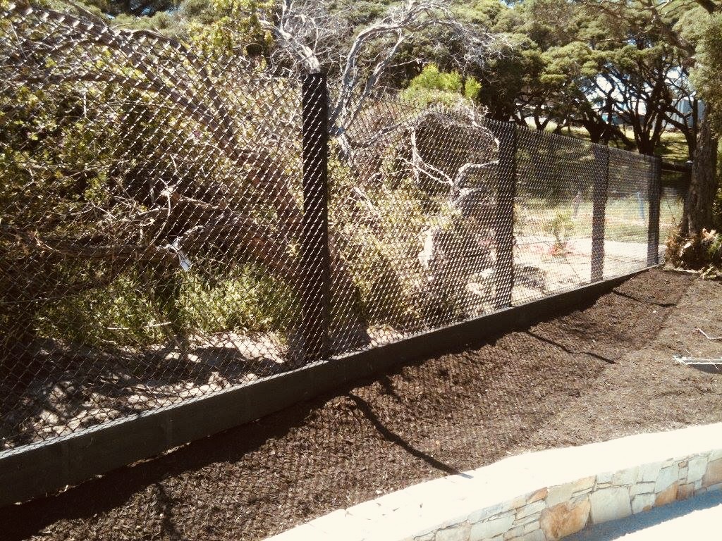 Black Chainmesh on Cypress and Sleeper Plinth